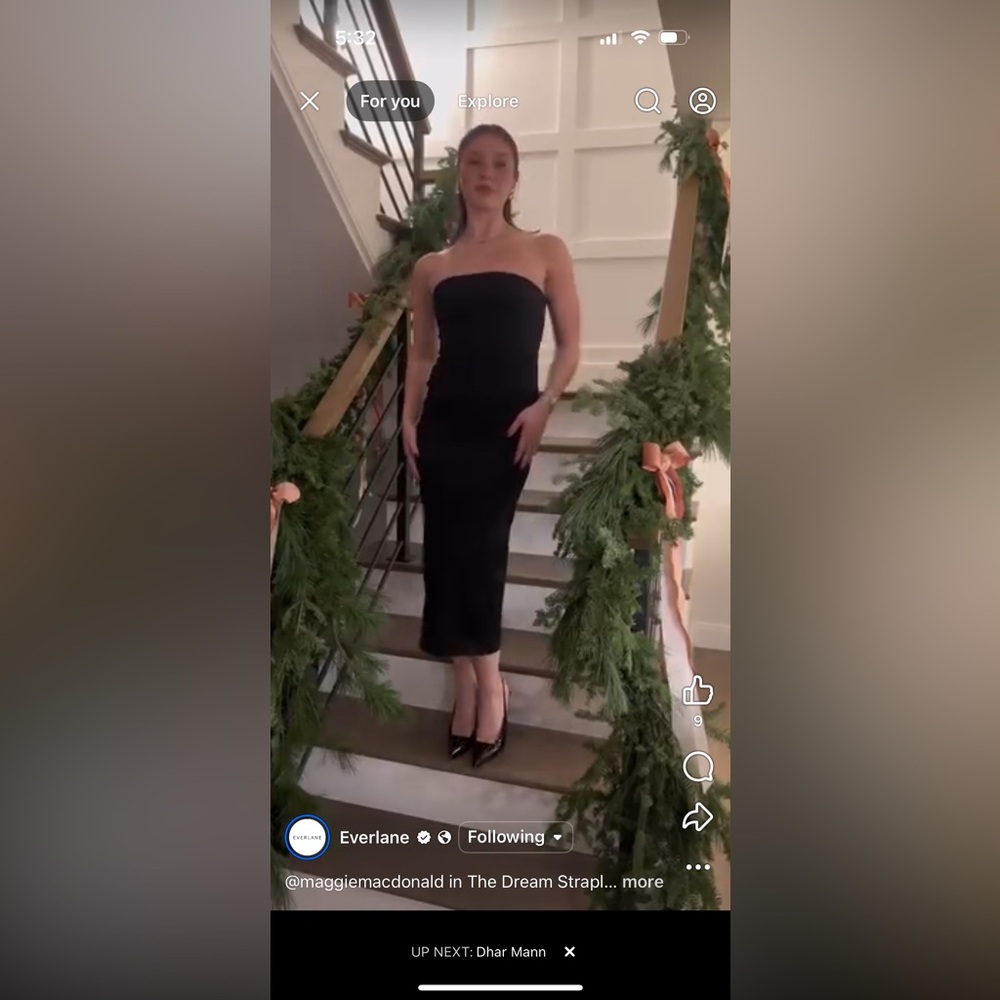 Everlane dream strapless dress in black, new without tags. Size xxs.